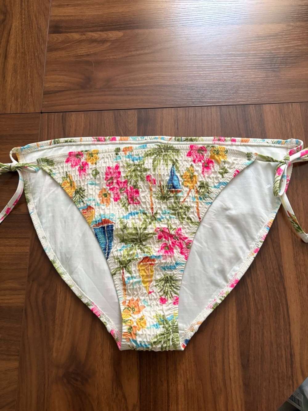 Old Navy Floral Tie-Side Bikini Bottoms in White, Pink, Green, Blue